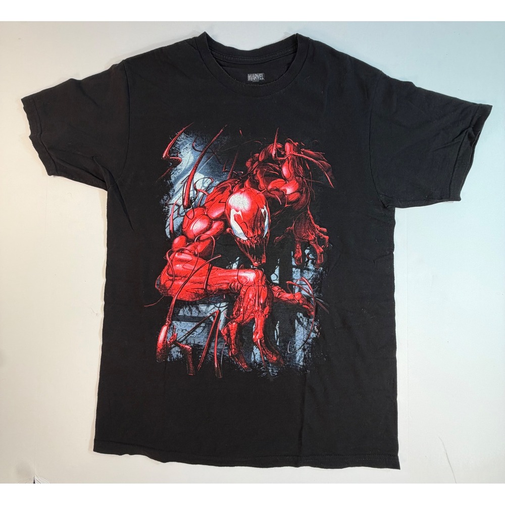 Marvel Carnage Graphic T-Shirt Mens Medium Black Red Symbiote Spider-Man Tee